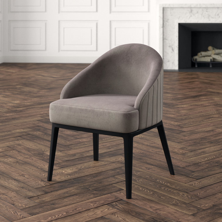 Alvy 22.5'' Black Velvet Upholstered Solid Wood Armchair