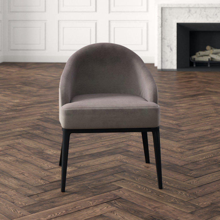 Alvy 22.5'' Black Velvet Upholstered Solid Wood Armchair