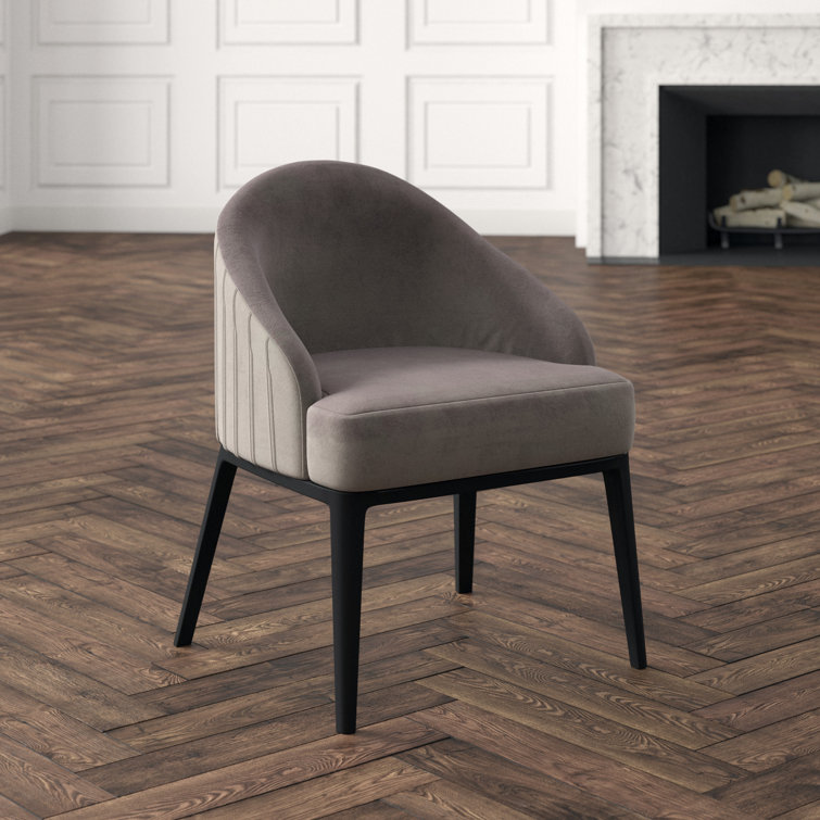 Alvy 22.5'' Black Velvet Upholstered Solid Wood Armchair