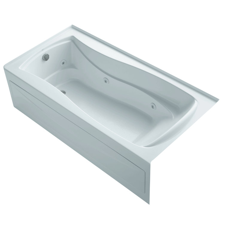 Mariposa 72" White Acrylic Alcove Whirlpool Bathtub