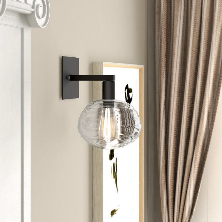 Coppa 9.5" Optic Smoke Glass & Flat Bronze Wall Sconce