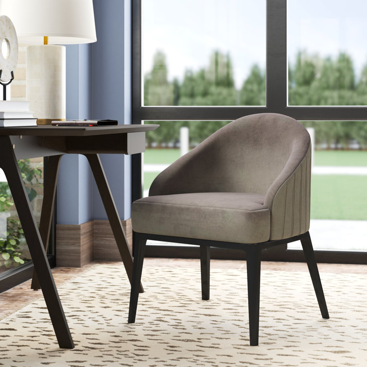 Alvy 22.5'' Black Velvet Upholstered Solid Wood Armchair