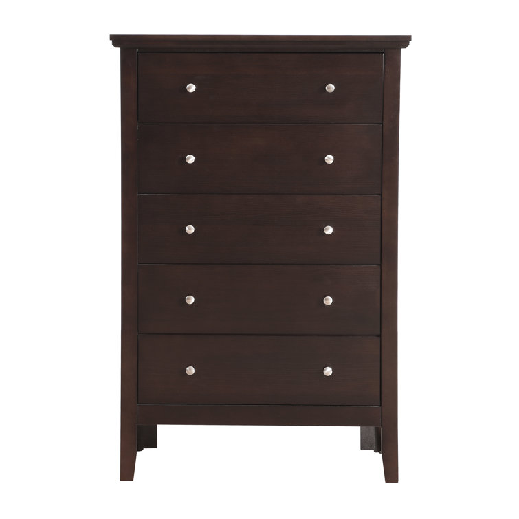 Espresso 5-Drawer Dresser with Dovetail Construction