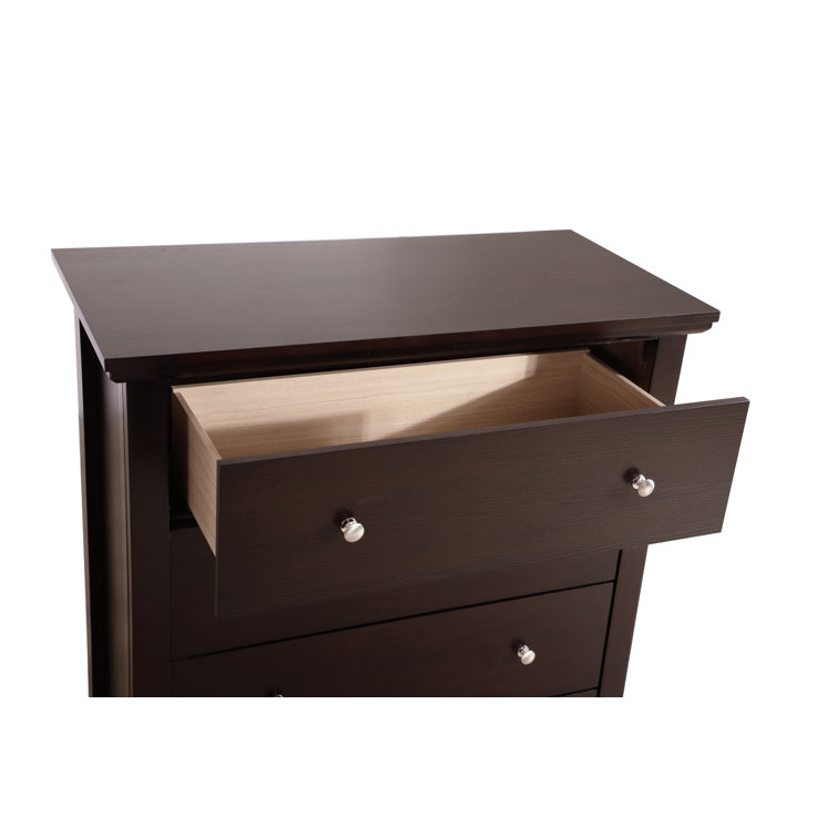 Espresso 5-Drawer Dresser with Dovetail Construction
