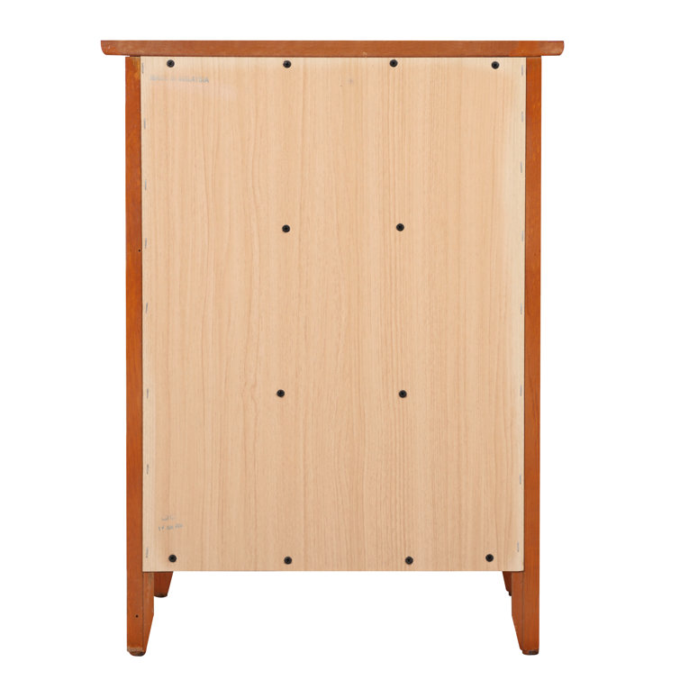 Oak 3-Drawer Wooden Nightstand with Nickel Hardware