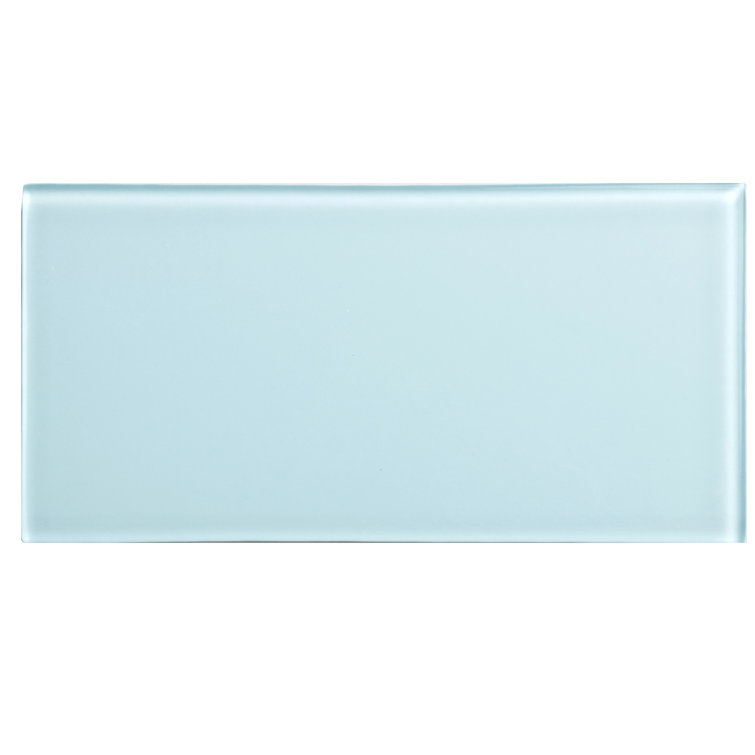 Baby Blue 3'' x 6'' Glass Peel and Stick Subway Tile