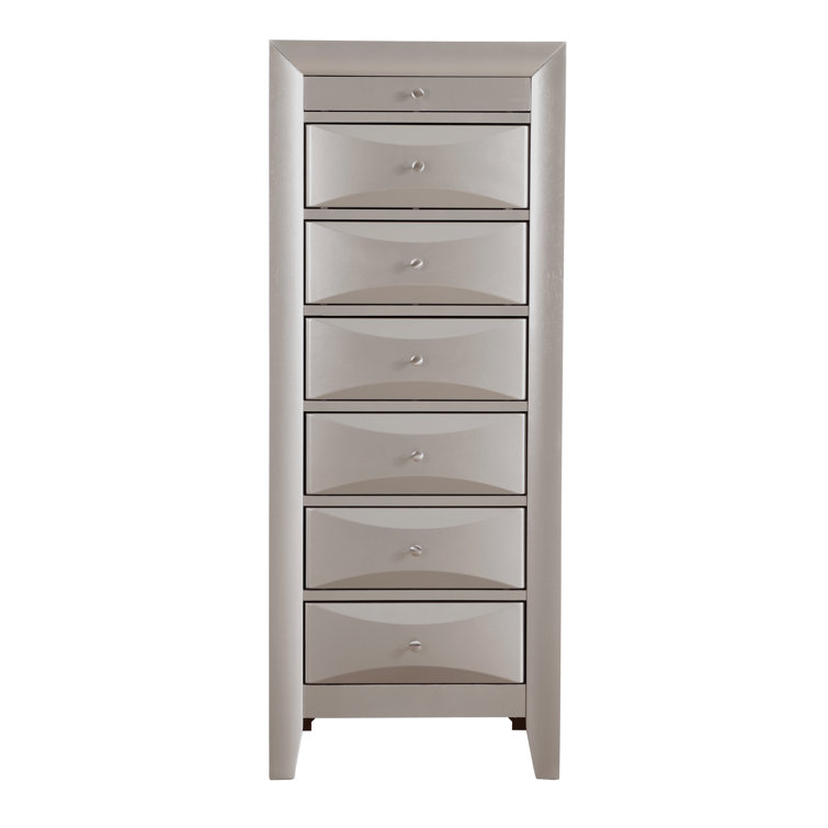 Silver Champagne 7-Drawer Lingerie Chest with Felt Lined Drawer