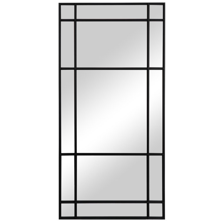 Oversized Black Iron Full Length Rectangular Mirror
