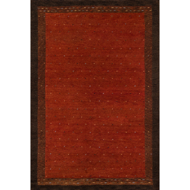 Handmade Paprika Wool Traditional Rectangular Rug 8' x 11'