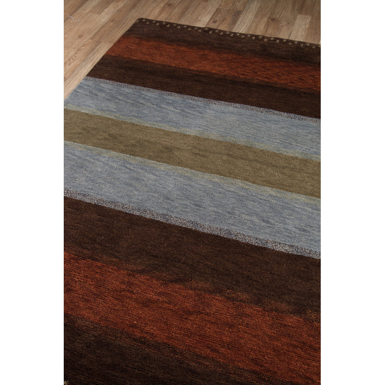 Desert Gabbeh Hand-Knotted Multi-Color Wool Area Rug 3'9" x 5'9"