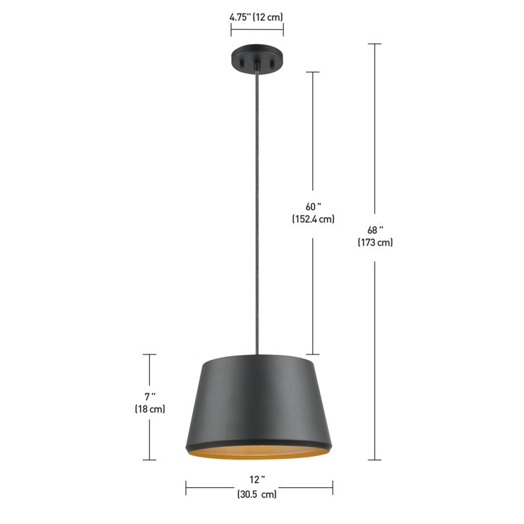 Chic Metallic Dark Gray Glass Drum Pendant Light