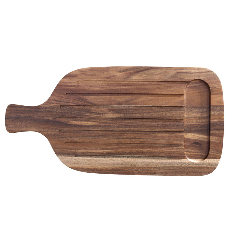 Acacia Wood Rectangular Bread Board with Handle