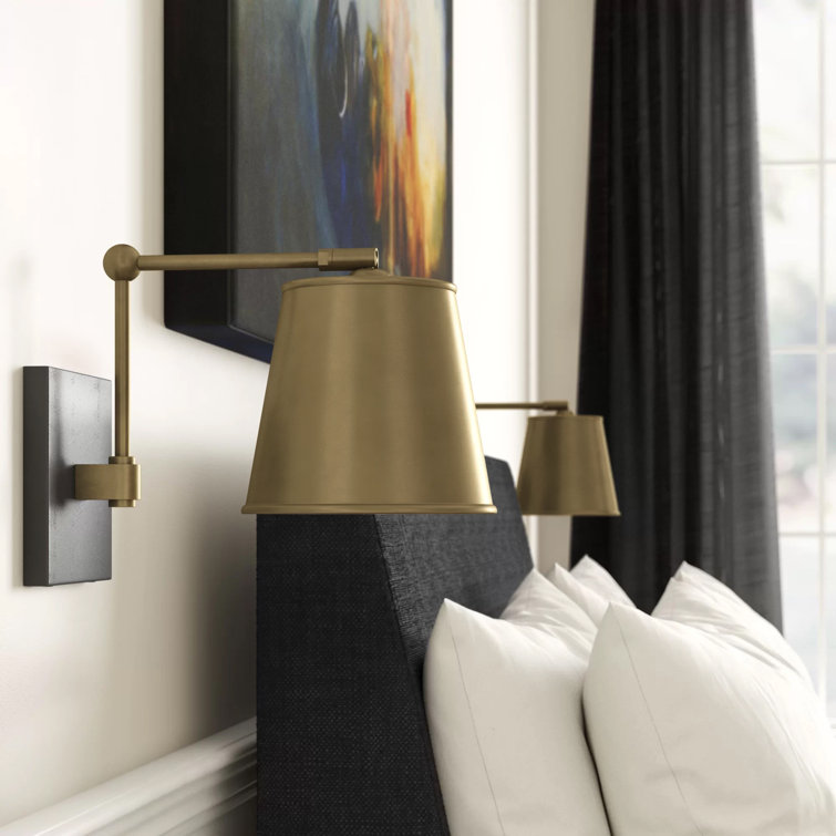Watson Antique Brass and Bronze Swing Arm Wall Sconce