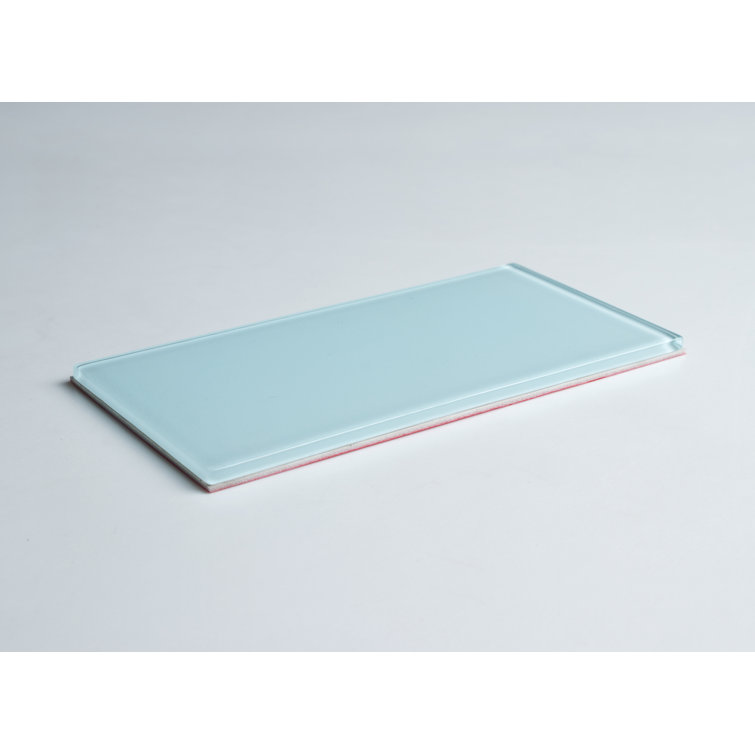 Baby Blue 3'' x 6'' Glass Peel and Stick Subway Tile