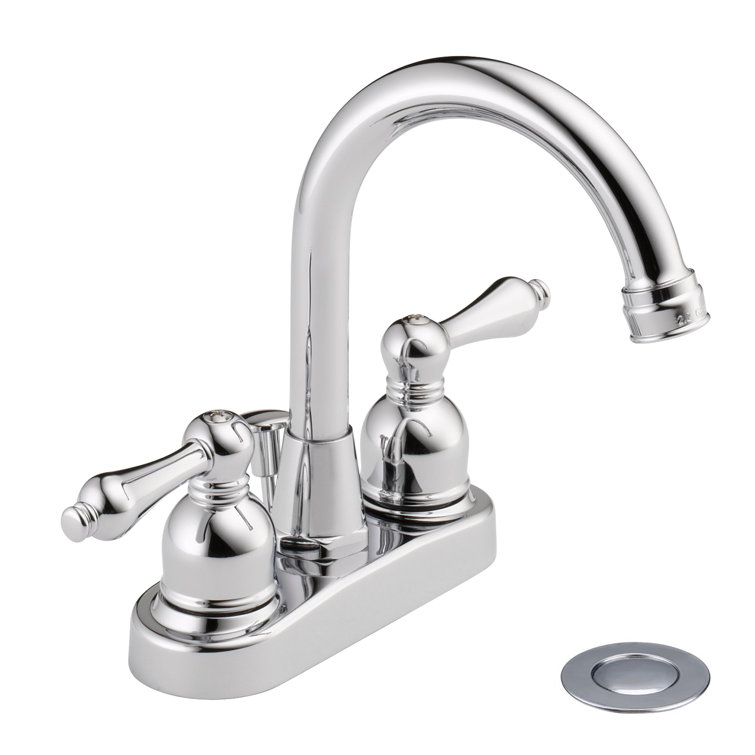 Polished Chrome Double Handle High Arc Bathroom Faucet