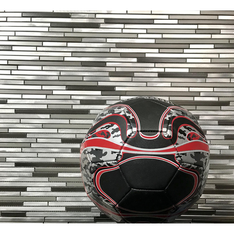 Gray Brushed Aluminum 12x16 Metal Mosaic Tile