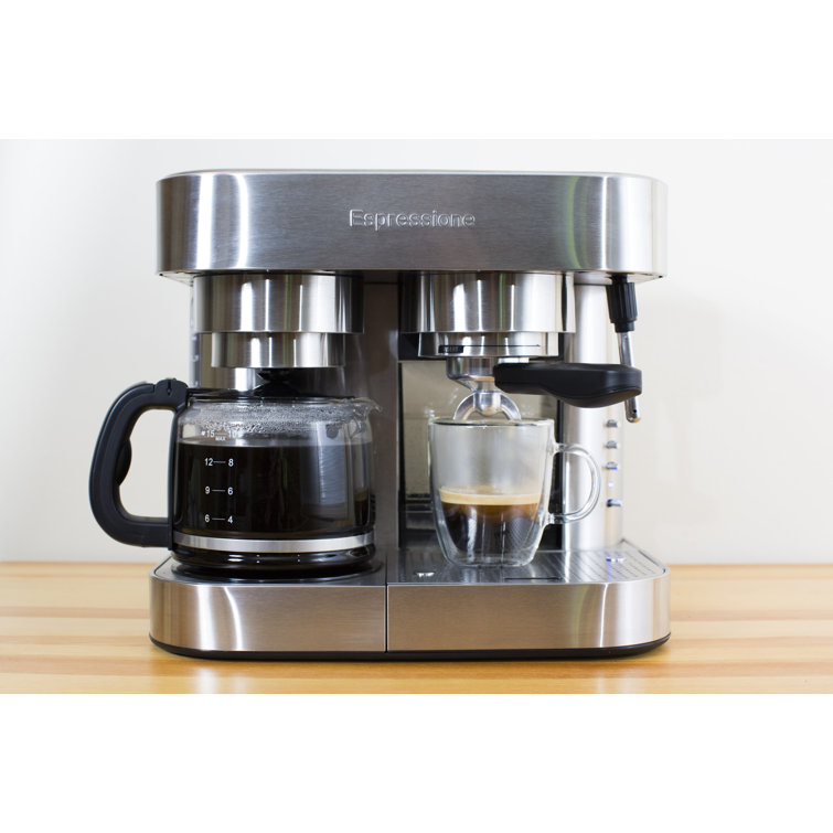 Espressione Stainless Steel Automatic Coffee and Espresso Maker with Steam Wand
