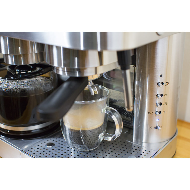 Espressione Stainless Steel Automatic Coffee and Espresso Maker with Steam Wand
