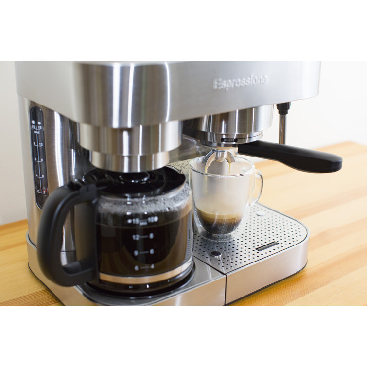 Espressione Stainless Steel Automatic Coffee and Espresso Maker with Steam Wand
