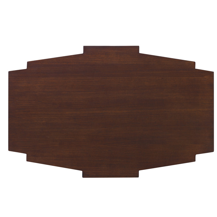 Lambeth Walnut Mahogany Veneer Rectangular End Table with Brass Handles