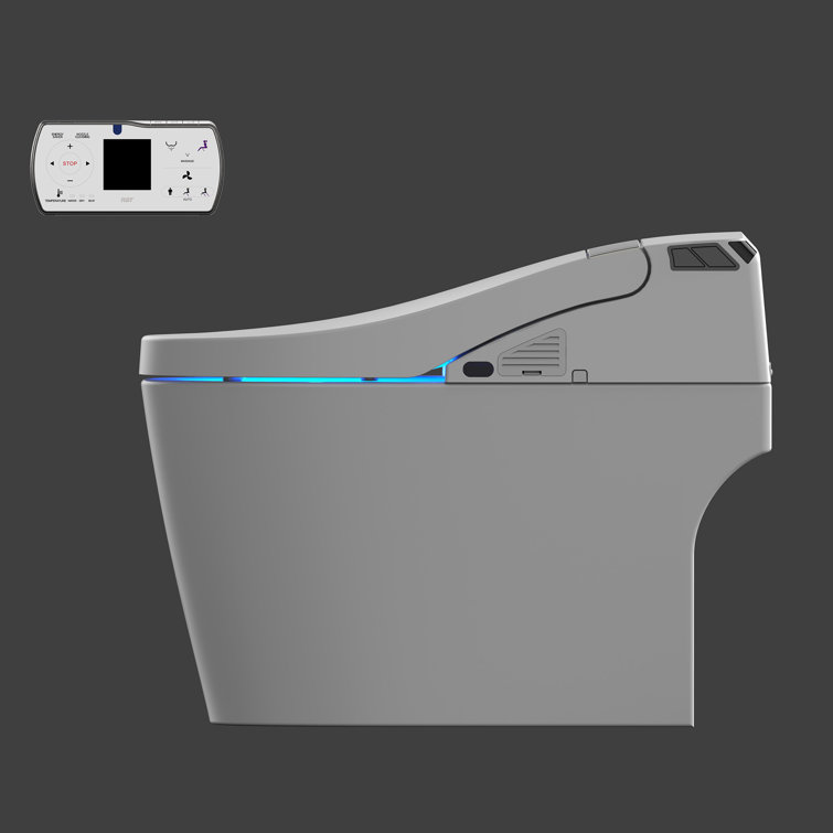 White Ceramic Smart Bidet Toilet with Heated Seat and Auto Flush