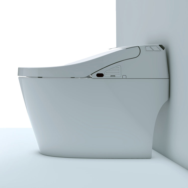 White Ceramic Smart Bidet Toilet with Heated Seat and Auto Flush