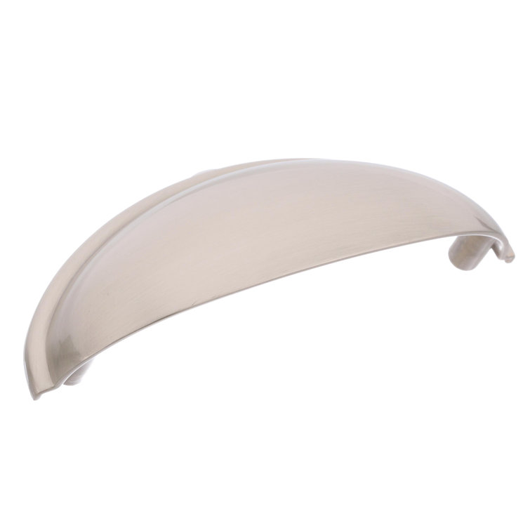 Satin Nickel Brushed Cup Pull with Mounting Hardware
