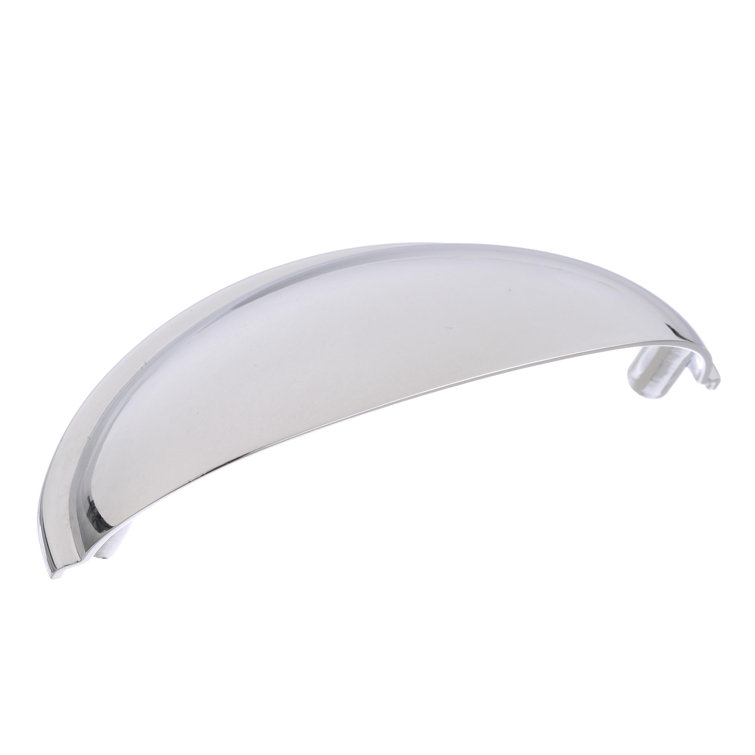 Polished Chrome Cabinet Cup Pull with Mounting Hardware