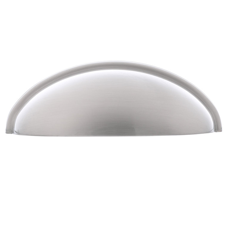 Satin Nickel Brushed Cup Pull with Mounting Hardware