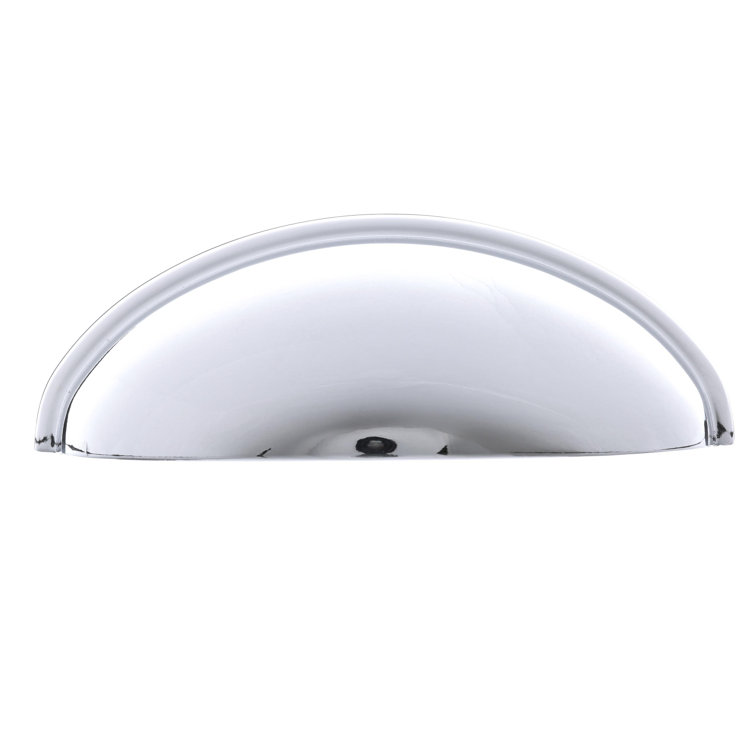 Polished Chrome Cabinet Cup Pull with Mounting Hardware