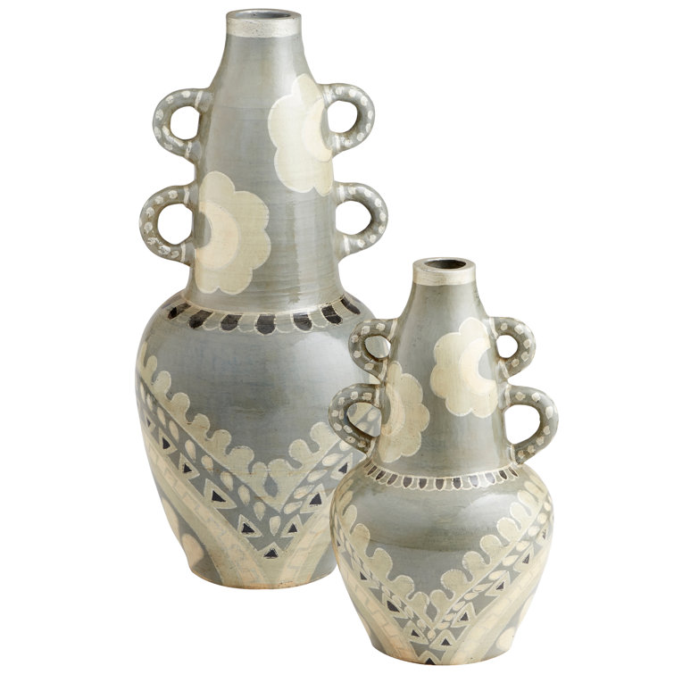 Olive Green Ceramic Bouquet Table Vase - 17.5"
