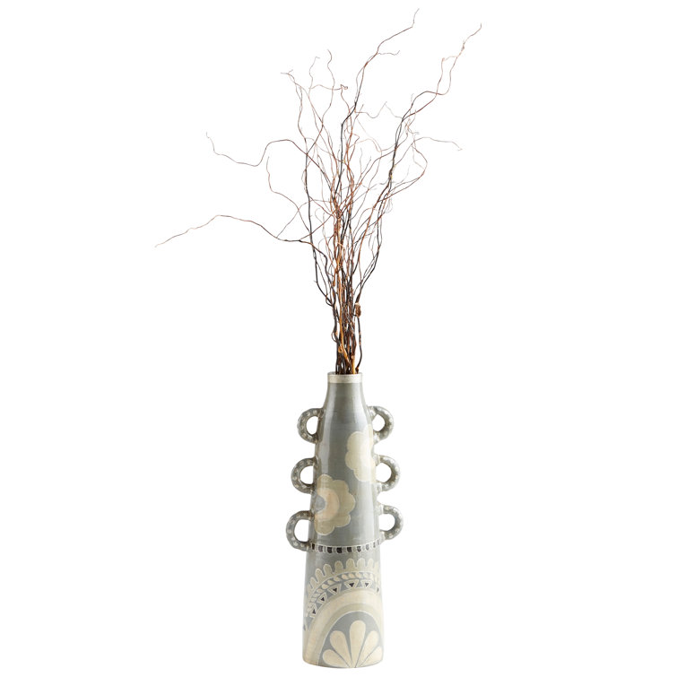 Olive Green Ceramic Bouquet Table Vase, 28" Tall