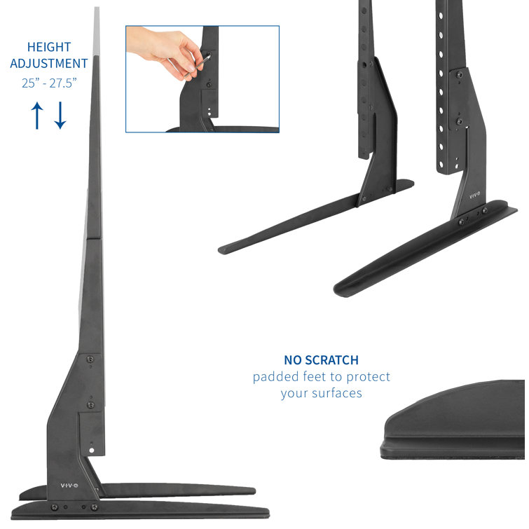 Adjustable Height Sleek Steel TV Stand for 22"-65" Screens