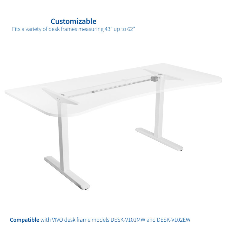 White Adjustable Metal Standing Desk Table Top