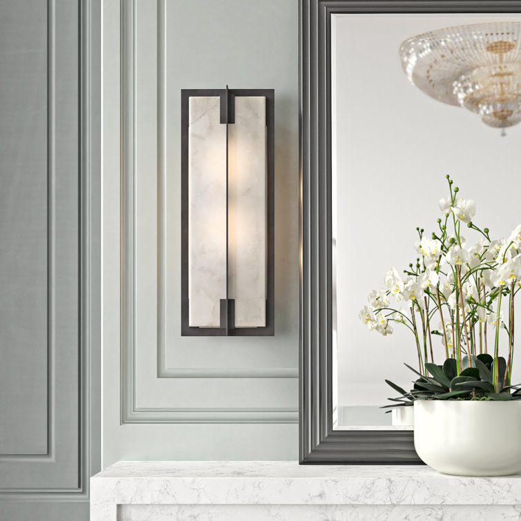 Bronze Elegance 2-Light Quartz Wall Sconce with White Accents