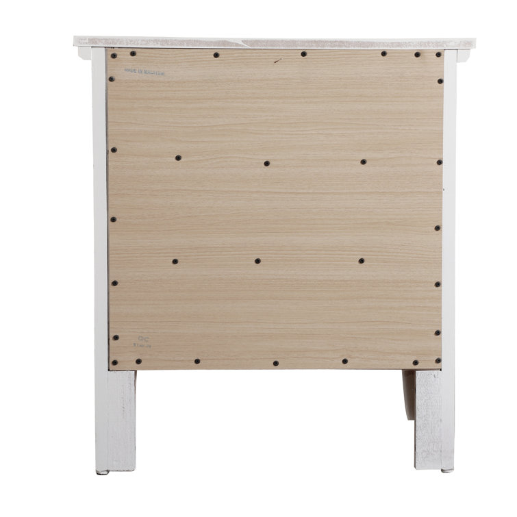 White 3-Drawer Solid and Manufactured Wood Nightstand