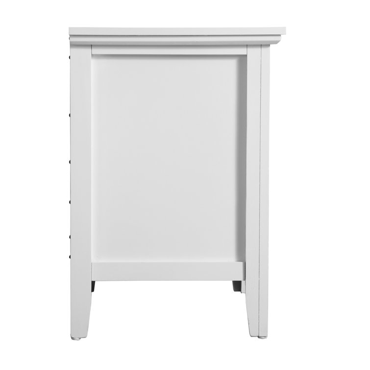 White 3-Drawer Solid and Manufactured Wood Nightstand