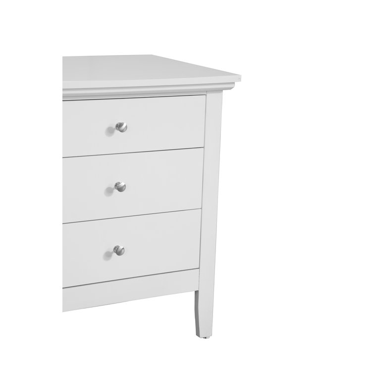 White 3-Drawer Solid and Manufactured Wood Nightstand