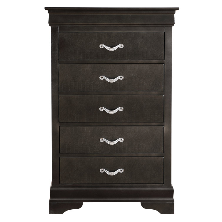 Charcoal Elegance 48" Tall Dovetailed 5-Drawer Chest