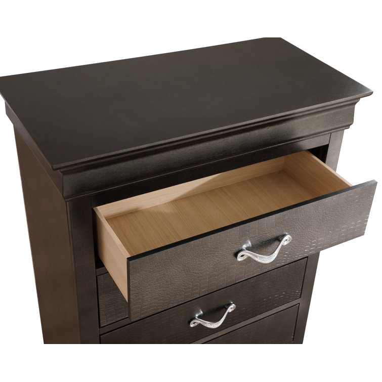 Charcoal Elegance 48" Tall Dovetailed 5-Drawer Chest