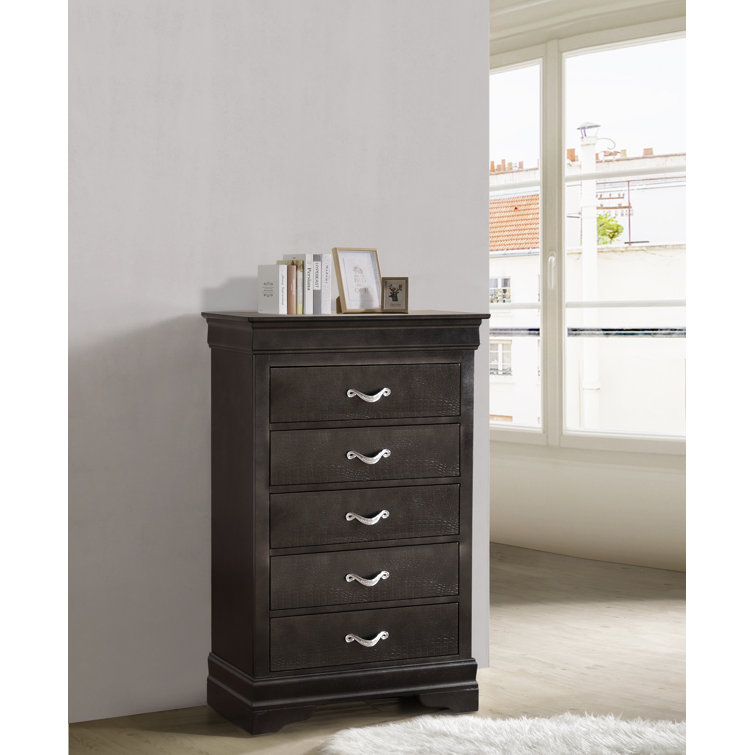 Charcoal Elegance 48" Tall Dovetailed 5-Drawer Chest
