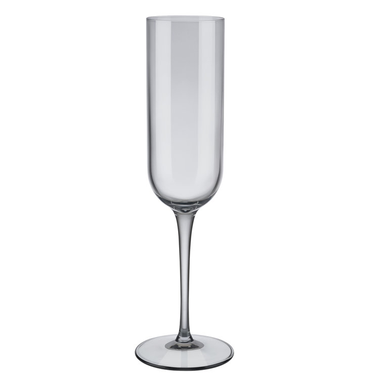 FUUM 7 oz. Smoke Crystal Champagne Flute Set