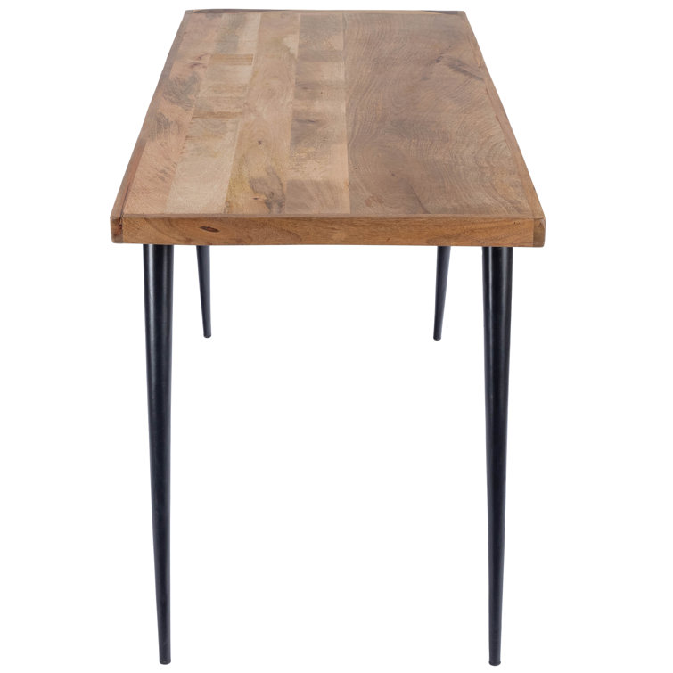 Black Mango Wood Desk with Storage Drawer