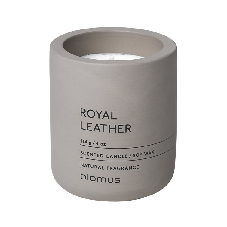 Fraga Velvety Grey Royal Leather Scented Soy Candle - Small