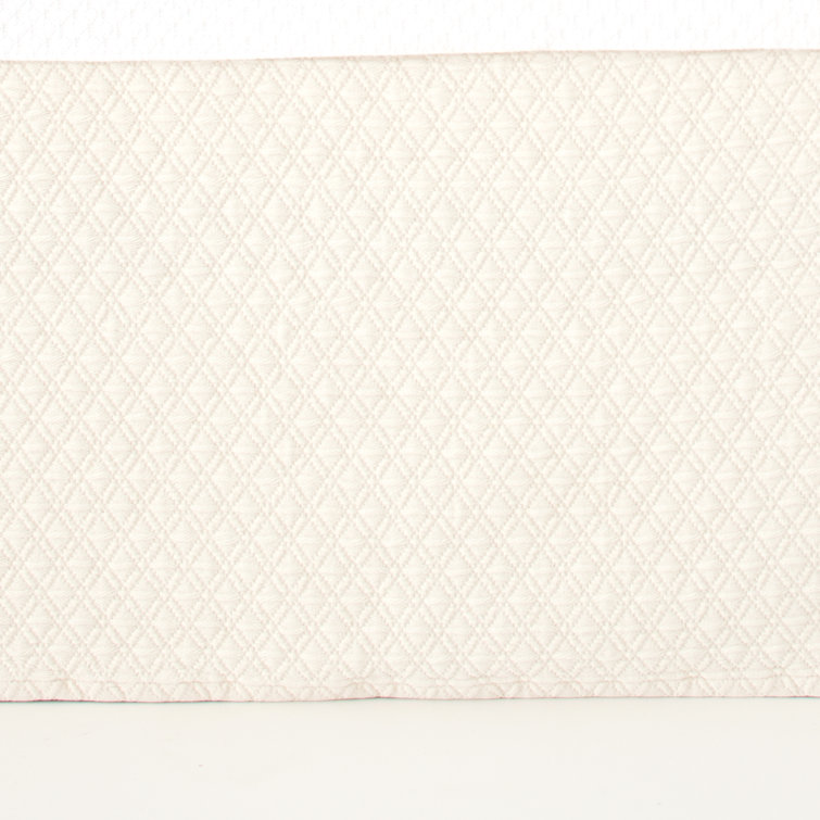 Ivory Diamond Pattern Cotton Twin Box Spring Cover