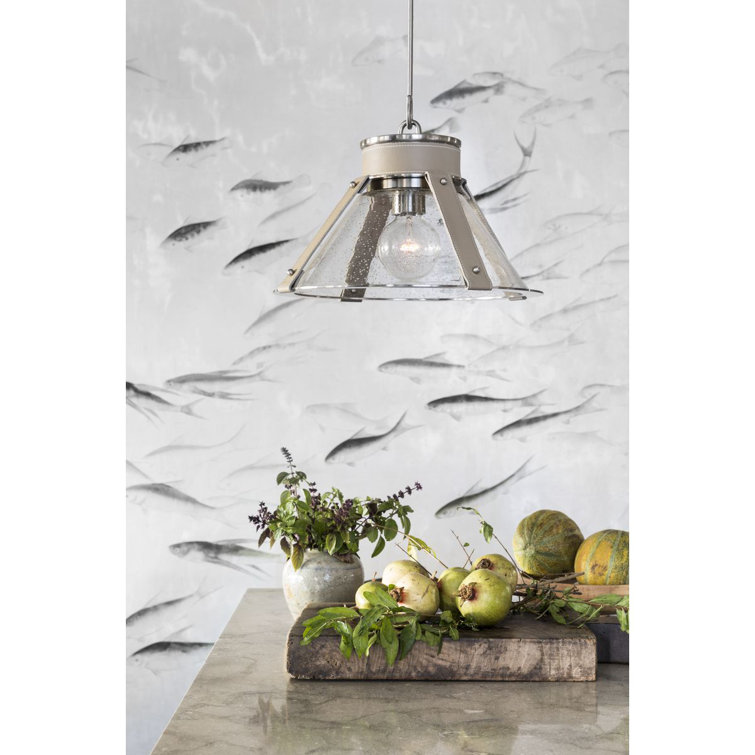 Brushed Nickel and Glass Indoor Pendant Light