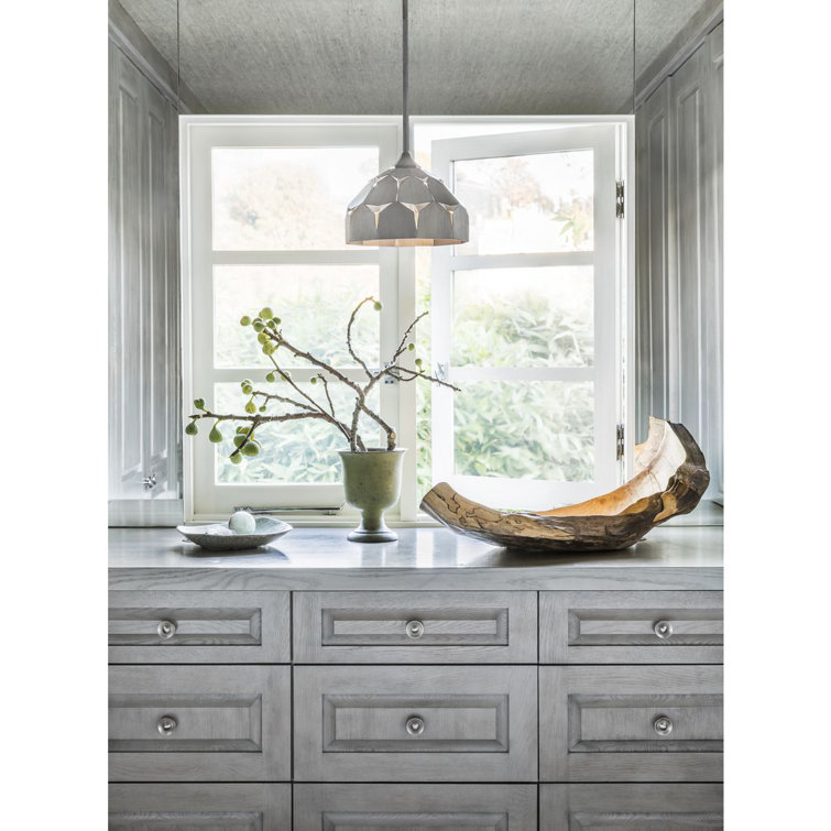 Yerba 12" Silver Ridge Nickel & Glass Pendant Light