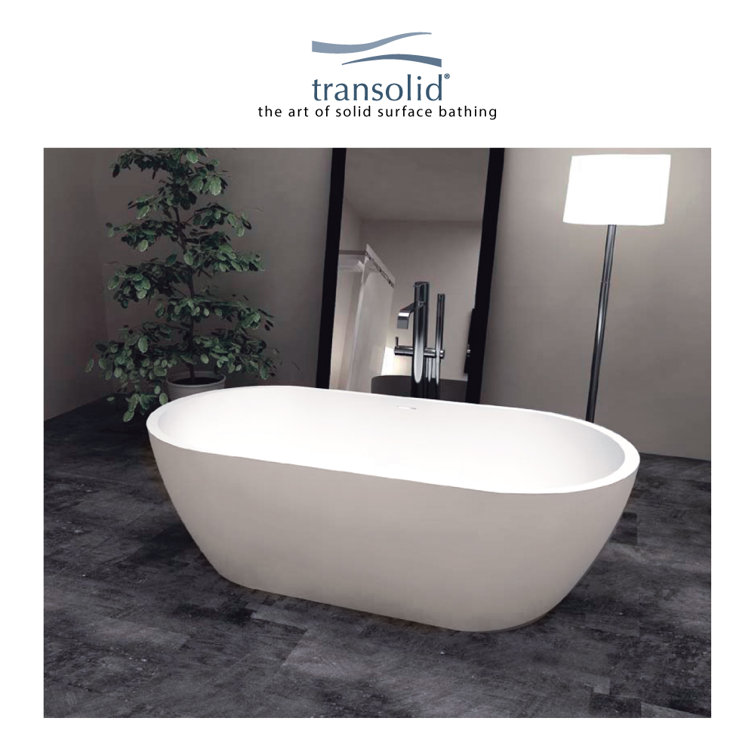Sherwood 63'' White Acrylic Freestanding Soaking Bathtub