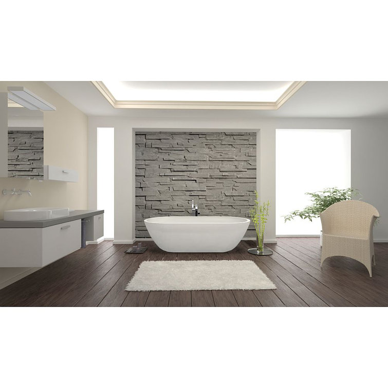 Sherwood 71'' White Acrylic Freestanding Soaking Bathtub