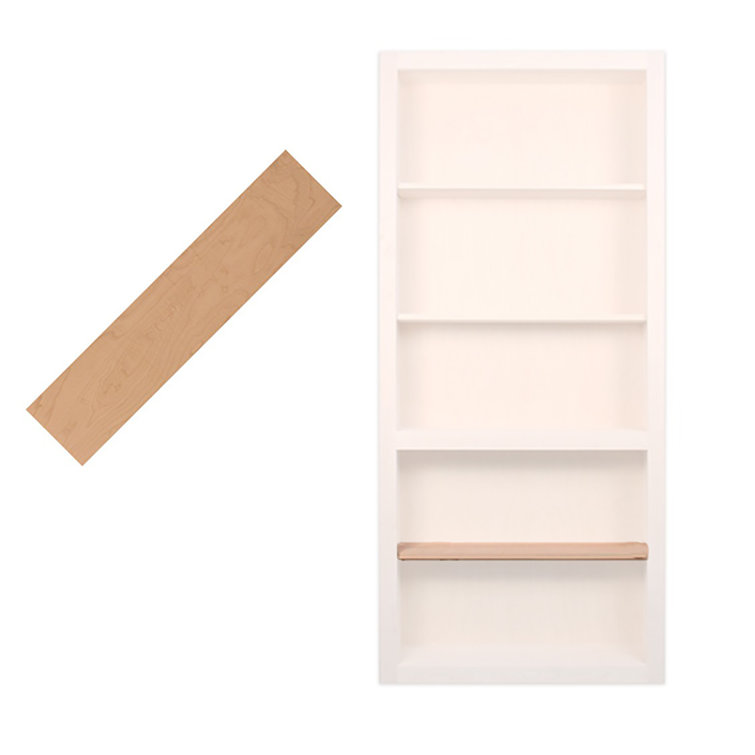InvisiDoor Cherry 27.75'' Wide Hidden Bookcase Door Extra Shelf